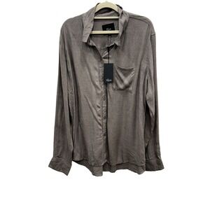 NWT Rails Womens Button Down Hunter Shirt Hazelnut Collared Preppy Brown Size XL